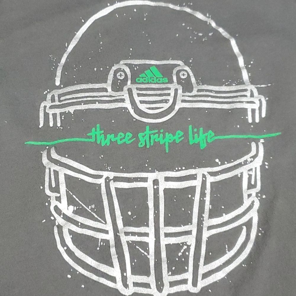 Adidas t-shirt grey green long sleeve - Picture 2 of 3